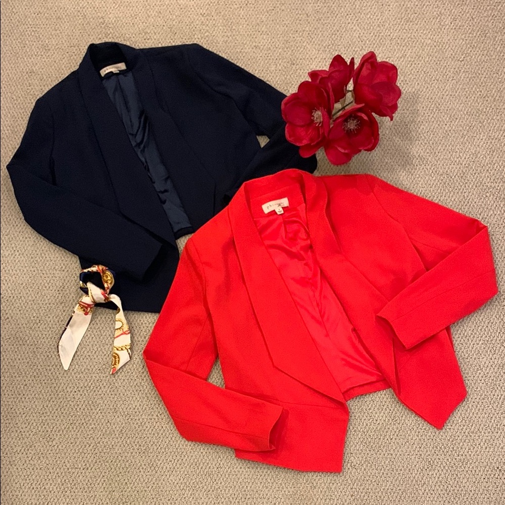 🌹 VINTAGE Philosophy • Beautiful Bundle • Elegant Red and Blue Women's Blazer’s